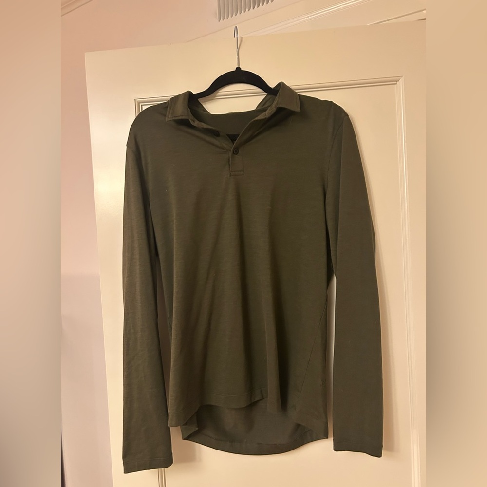 Men’s Lululemon Olive Long Sleeve Polo Shirt
